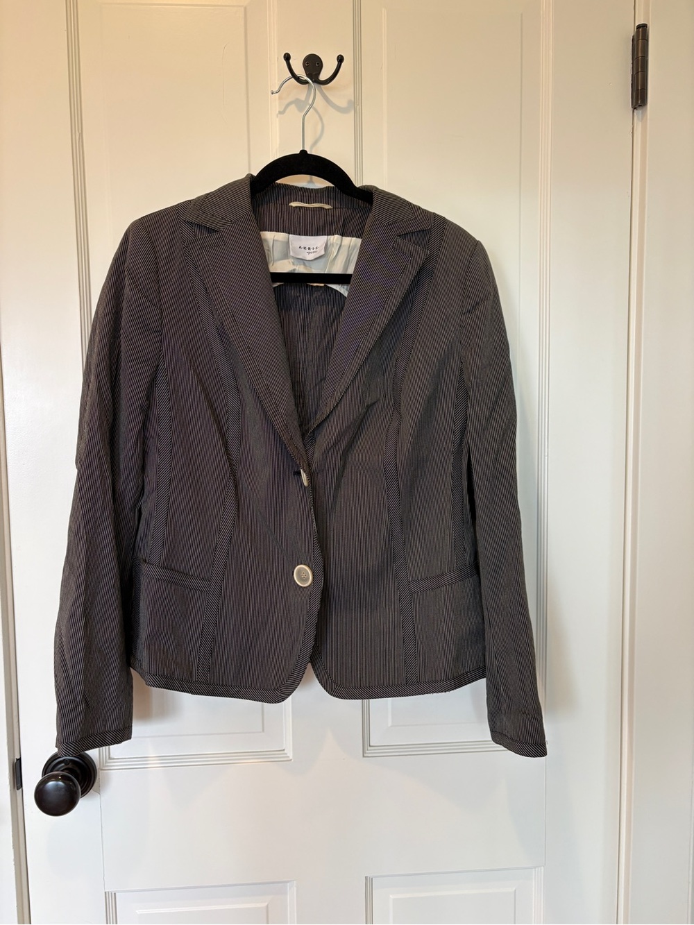 Akris Punto Charcoal Pinstripe Blazer